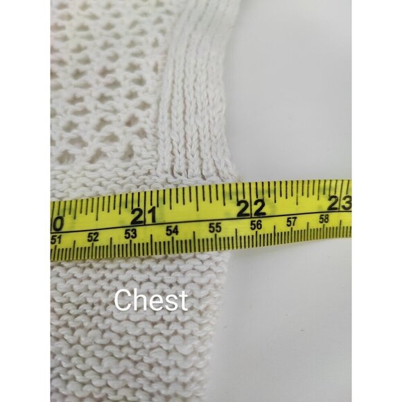 Talbots Women's White Linen Cotton Cable Knit Vest Sweater Size XL - Picture 7 of 8